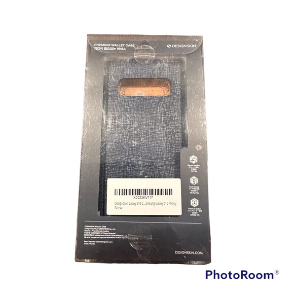 Design Skin Galaxy S10 Case Wallet Cover Leather with Card Holder - Navy - Picture 10 of 11